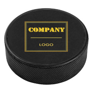 Gepersonaliseerd bedrijf zwart modern aangepast za hockey puck
