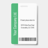 Gepersonaliseerd bedrijfsidentiteitskaart van de W Badge (Back)