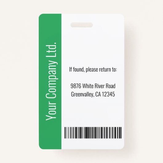 Gepersonaliseerd bedrijfsidentiteitskaart van de W Badge (Achterkant)