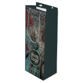 Gepersonaliseerd bedrijfslogo | Eigen merk verpakk Wijn Cadeautas (Voorkant Gekanteld)