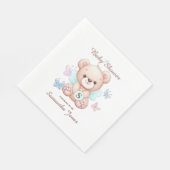 Gepersonaliseerd Beer Baby shower Papier servet (Hoek)