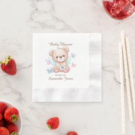 Gepersonaliseerd Beer Baby shower Papier servet