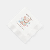 Gepersonaliseerd Beer Baby shower Papier servet (Hoek)