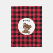 Gepersonaliseerd Beer Buffalo geplakt Lumberjack Fleece Deken (Voorkant)