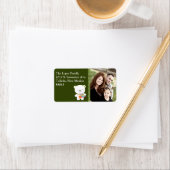 Gepersonaliseerd Beer Foto Kerstmis Mailing Label (Insitu)