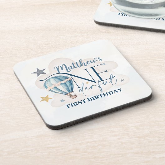 Gepersonaliseerd Beer in een ballon Onderzetters (Linkerzijde)