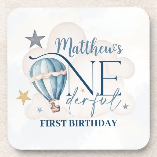 Gepersonaliseerd Beer in een ballon Onderzetters (Voorkant)