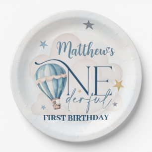 Gepersonaliseerd Beer in een ballonpapier Borden Papieren Bordje