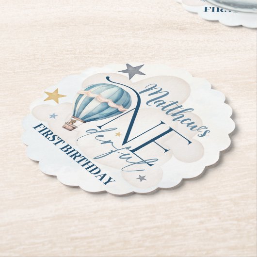 Gepersonaliseerd Beer in een ballonpapier Onderzet Kartonnen Onderzetters (Gekanteld)