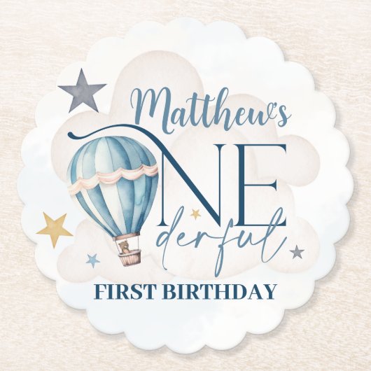 Gepersonaliseerd Beer in een ballonpapier Onderzet Kartonnen Onderzetters (Voorkant)