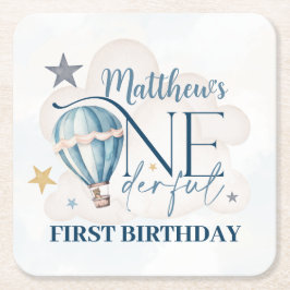 Gepersonaliseerd Beer in een ballonpapier Onderzet Kartonnen Onderzetters