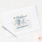 Gepersonaliseerd Beer in een ballonplein Stickers (Envelop)