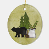 Gepersonaliseerd Beer kerst in Oostenrijk Keramisch Ornament (Links)