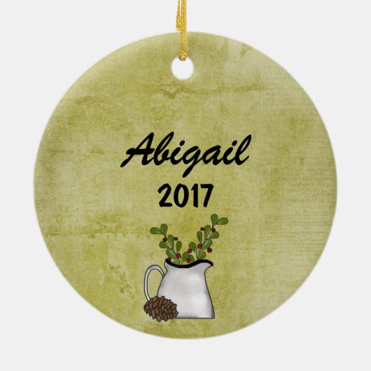 Gepersonaliseerd Beer kerst in Oostenrijk Keramisch Ornament (Achterkant)