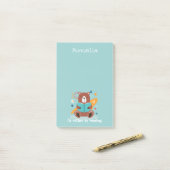 Gepersonaliseerd Beer met Boek Post-it® Notes (Op bureau)