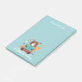 Gepersonaliseerd Beer met Boek Post-it® Notes (Schuin)