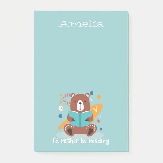 Gepersonaliseerd Beer met Boek Post-it® Notes (Voorkant)