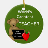 Gepersonaliseerd Beer Ornament van leraar (Voorkant)