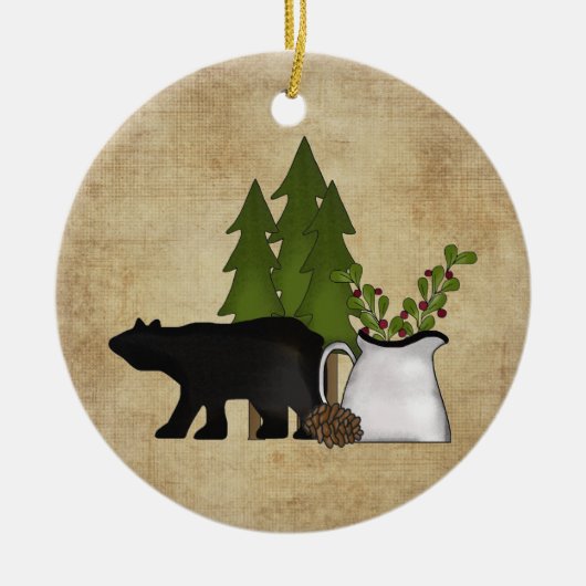 Gepersonaliseerd Beer voor het landgebergte in Rus Keramisch Ornament (Voorkant)