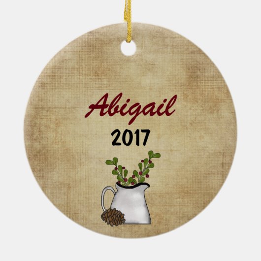 Gepersonaliseerd Beer voor het landgebergte in Rus Keramisch Ornament (Achterkant)