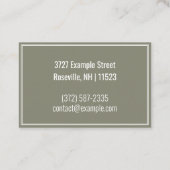 Gepersonaliseerd " behangsel" (GB/Euro) Visitekaartje (Achterkant)