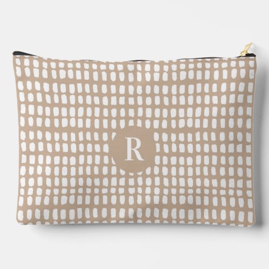 Gepersonaliseerd Beige Eenvoudig Abstract Lijnpatr Etui (Achterkant)