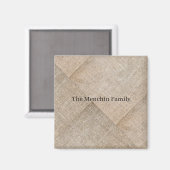 Gepersonaliseerd beige faux linnen magneet (Voorkant / Achterkant)