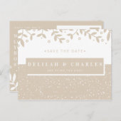 Gepersonaliseerd - Beige laat patroon sparen de Da Briefkaart (Voorkant / Achterkant)