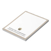 Gepersonaliseerd Beige Linnen Print Notitieblok (Linkerzijde)