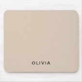 Gepersonaliseerd beige monogram muismat (Voorkant)