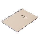 Gepersonaliseerd beige monogram notitieboek (Linkerzijde)