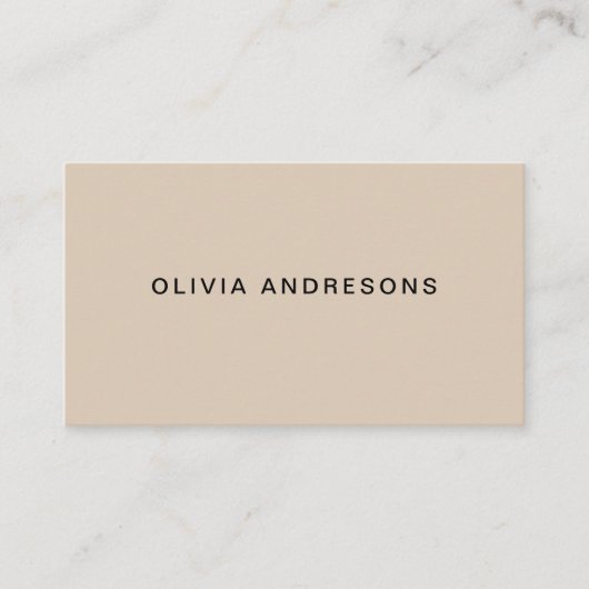 Gepersonaliseerd beige monogram visitekaartje (Voorkant)