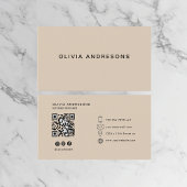 Gepersonaliseerd beige monogram visitekaartje
