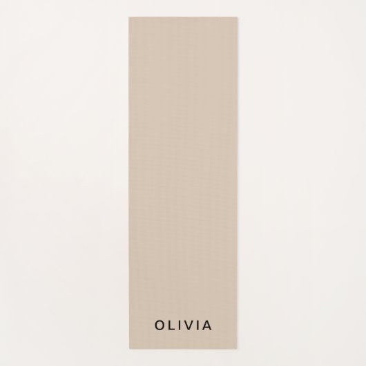 Gepersonaliseerd beige monogram yogamat (Voorkant)