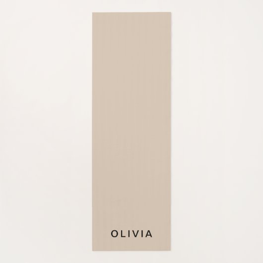 Gepersonaliseerd beige monogram yogamat (Achterkant)