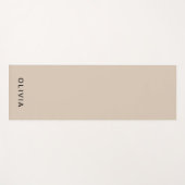 Gepersonaliseerd beige monogram yogamat (Voorkant (horizontaal))