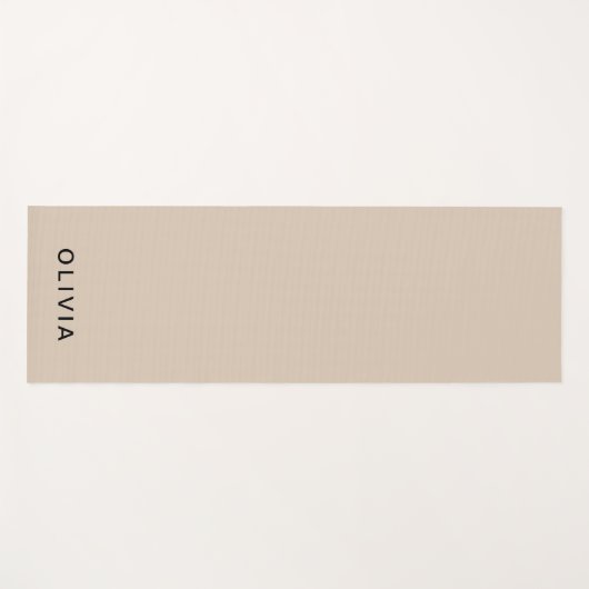 Gepersonaliseerd beige monogram yogamat (Voorkant (horizontaal))