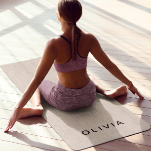 Gepersonaliseerd beige monogram yogamat