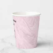 Gepersonaliseerd bekerbekertje met roze retro atoo papieren bekers (Links)