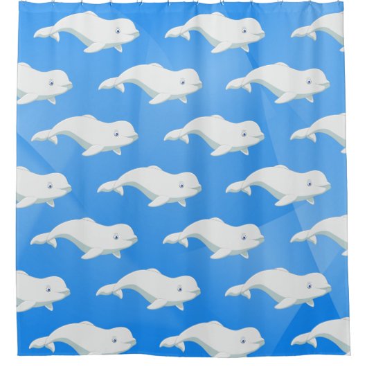 Gepersonaliseerd Beluga Whale Blue, White Arctic O Douchegordijn (Voorkant)