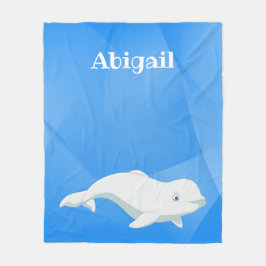 Gepersonaliseerd Beluga Whale Blue, White Arctic O Fleece Deken