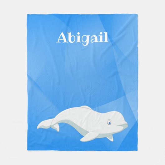 Gepersonaliseerd Beluga Whale Blue, White Arctic O Fleece Deken (Voorkant)