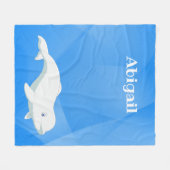 Gepersonaliseerd Beluga Whale Blue, White Arctic O Fleece Deken (Voorkant (Horizontaal))