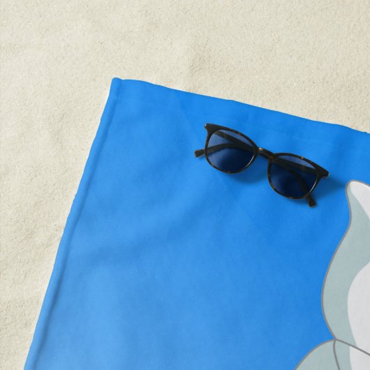 Gepersonaliseerd Beluga Whale Blue, White Arctic O Strandlaken (In situ)