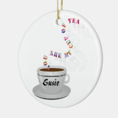 Gepersonaliseerd ben je mijn beker van de theecirk keramisch ornament (Links)