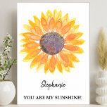 Gepersonaliseerd ben je mijn zonnebloem poster<br><div class="desc">Dit unieke poster is versierd met een gele waterverf zonnebloem en de woorden "Jij bent mijn Zonneuwen." Eenvoudig aan te passen met een naam of een monogram. Om verder uit te geven gebruik het Hulpmiddel van het Ontwerp om de doopvont, de doopvontgrootte, of de kleur te veranderen. Omdat wij ons...</div>