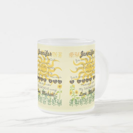 Gepersonaliseerd ben je mijn zonneschijn matglas koffiemok (Voorkant rechts)