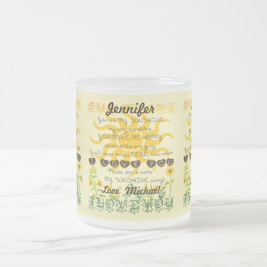 Gepersonaliseerd ben je mijn zonneschijn matglas koffiemok (Center)