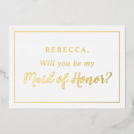 Gepersonaliseerd Bent u mijn Maid van Honor Foto? Folie Uitnodiging