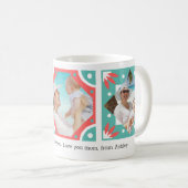 Gepersonaliseerd Bericht 3 Foto Lijst Collage Koffiemok (Voorkant rechts)